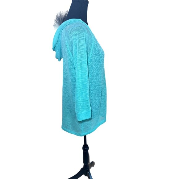 Hollister Y2K New Preppy LIght Weight Sky Blue Semi Sheer Sweater hoodie Women M - Picture 4 of 8